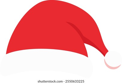 Simple illustration of a red Santa hat on white background.