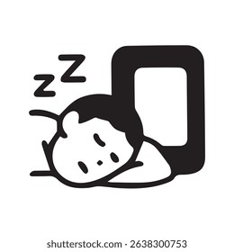 A simple illustration representing sleep and relaxation. This minimalist image conveys a sense of peace and tranquility, perfect for conveying rest or relaxation.