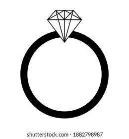 Simple illustration of ring icon for St. Valentines Day