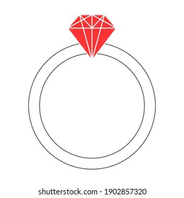 Simple illustration of ring icon for St. Valentines Day