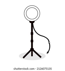 Simple illustration of ring light on a tripod