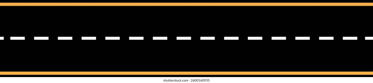 Simple Illustration of a Road with a White Dashed Line vector on white background
