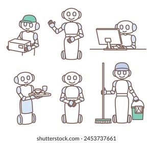 simple illustration of robot working like human