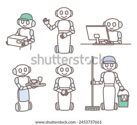 simple illustration of robot working like human