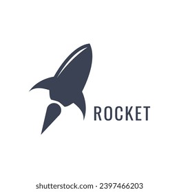 Simple Illustration of Rocket. Rocket Logo Icon in Flat Style.