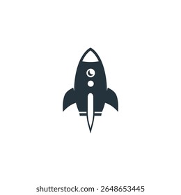 Simple Illustration of Rocket. Rocket Logo Icon in Flat Style.