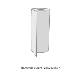 Ilustração simples de um rolo de papel, sutilmente sugerindo novos começos, potencial, ou uma ardósia limpa.  Perfeito para conceitos relacionados a novos começos, limpeza ou o potencial de espaço em branco.