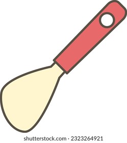 Simple illustration of rubber spatula and fly return