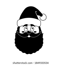 Simple illustration of Santa Claus with Christmas hat icon