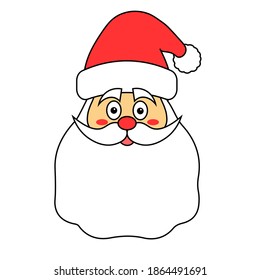 Simple illustration of Santa Claus with Christmas hat icon