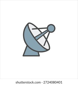Simple illustration of a satellite dish receiving signals