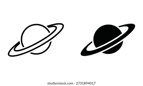 Simple illustration of saturn planet with ring