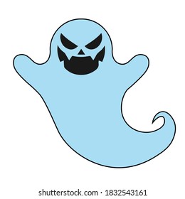 Simple illustration of scary ghost monster for Halloween day