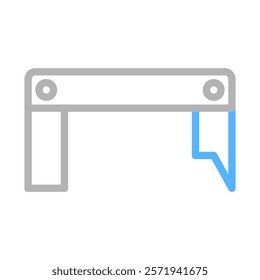 Simple illustration of a school desk. Concept of education, learning, and study.