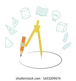 ilustración simple del puesto de trabajo escolar