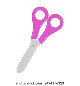 Simple illustration of scissors closing.Stationery school supplies.Vector back to school