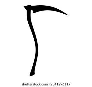 Simple illustration of scythe icon Concept for Halloween day.