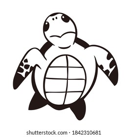 Simple illustration of a sea turtle. Vector illustration on a white background.