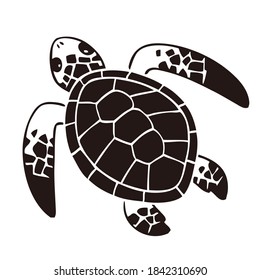 Simple illustration of a sea turtle. Vector illustration on a white background.