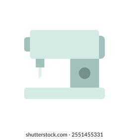 Simple illustration of seeing machine flat icon, fashion industry icon design, modern sewing machine. 