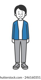 Simple illustration of a senior man