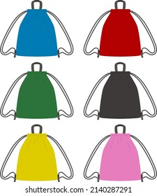 Un sencillo conjunto de ilustraciones de un botón de 6 colores