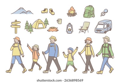 simple illustration set of camping 