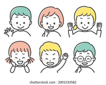 simple illustration set of children