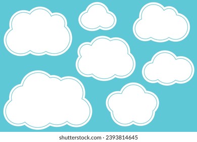 Simple illustration set of clouds of various shapes