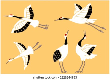 Simple illustration set of cranes