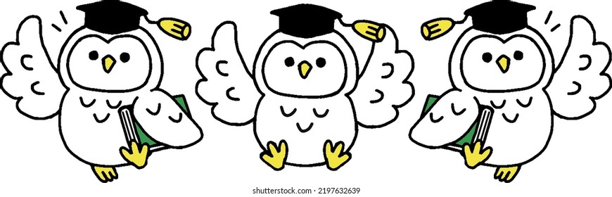 Simple illustration set of Dr. Owl