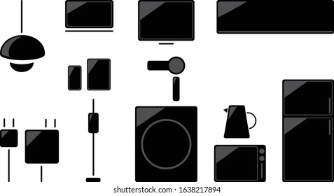 Simple illustration set of electrical products