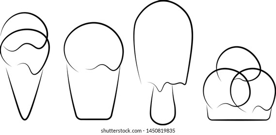 simple illustration set of ice cream icon