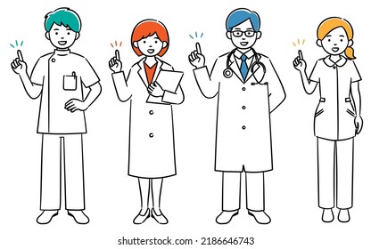 Simple illustration set of medical workers