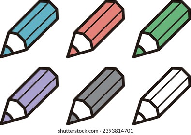 Simple illustration set of pencils