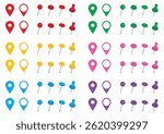 Simple illustration set of pins