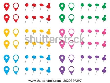Simple illustration set of pins