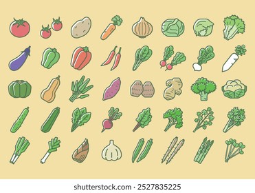 Einfache Illustration von verschiedenen Gemüse.