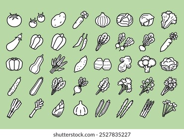 Simples conjunto de ilustração de vários vegetais.