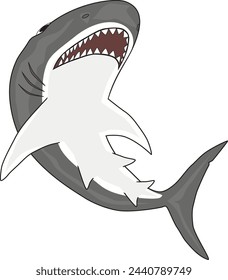 Simple illustration of a shark in the ocean
