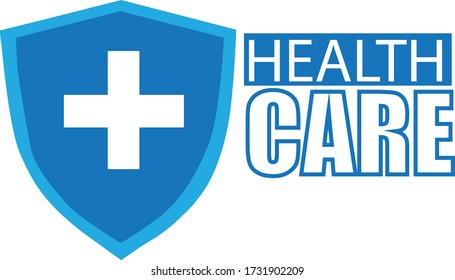 Simple illustration of shield that prevent health care.