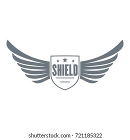 Simple illustration of shield wing vector logo for web