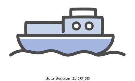 simple illustration of ship on the sea
