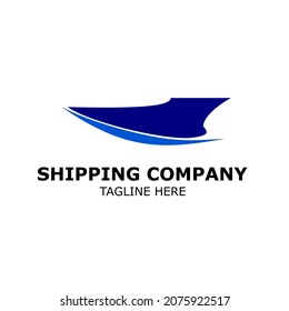 Simple illustration of ship and waves in blue color. Suitable for logos from shipping companies, ship designs, etc