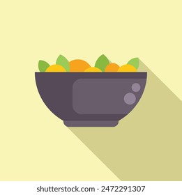 Simple illustration showing a bowl of fresh salad for a healthy meal