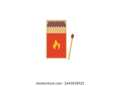 A Simple Illustration Shows An Open Matchbox With Matches And A Flame Icon Beside A Match