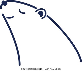 Eine einfache Illustration eines seitlichen Eisbären