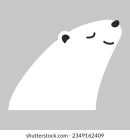 A simple illustration of a sideways polar bear(black and white)