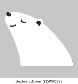 A simple illustration of a sideways polar bear(black and white)