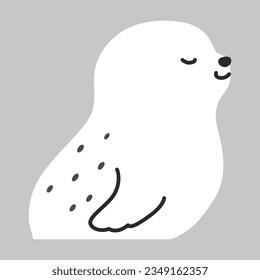 A simple illustration of a sideways seal(black and white)